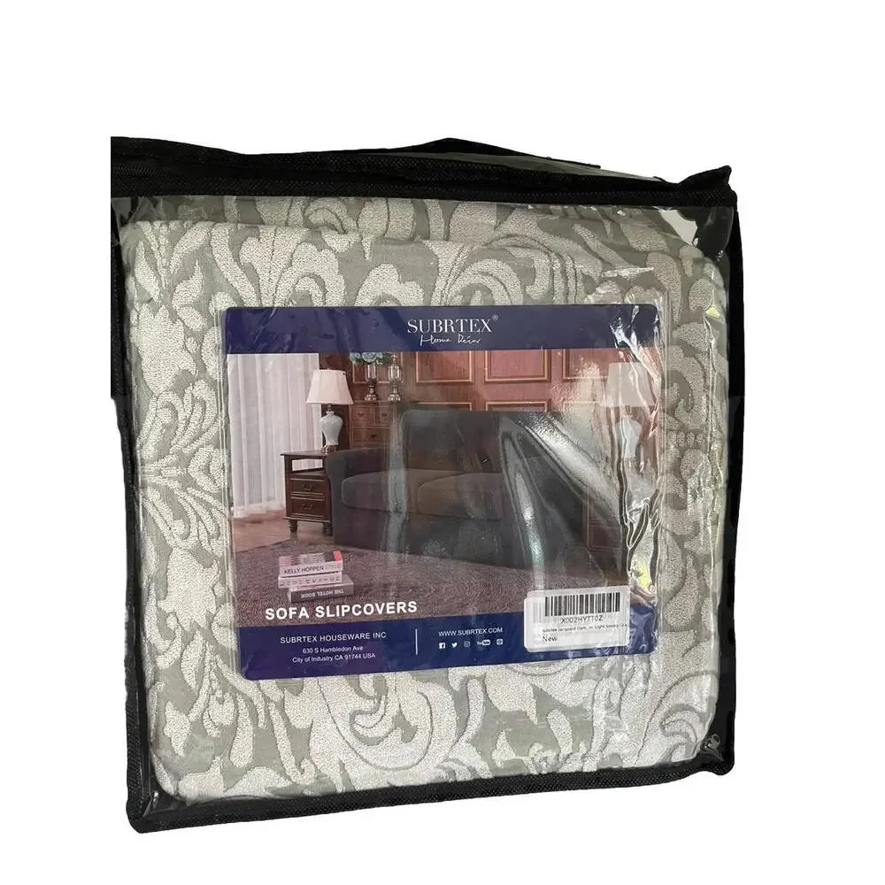 Subrtex Medium 3 PC Jacquard Sofa Slipcover‎ Light Smoky Gray